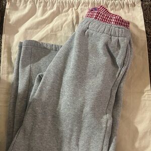 Edikted Gray Pants with Pink Waistband
